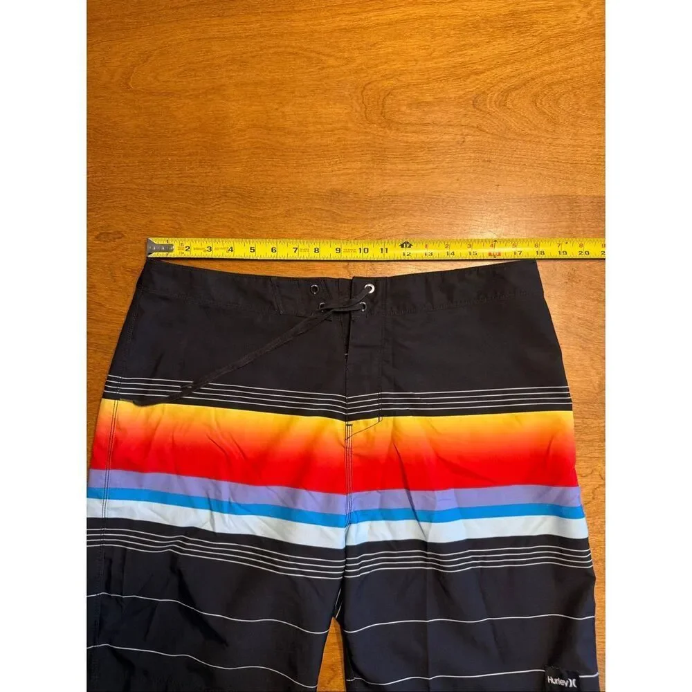Hurley Men's Gradient Stripe Pleasure Point Swim Board Shorts Multicolor Size 34